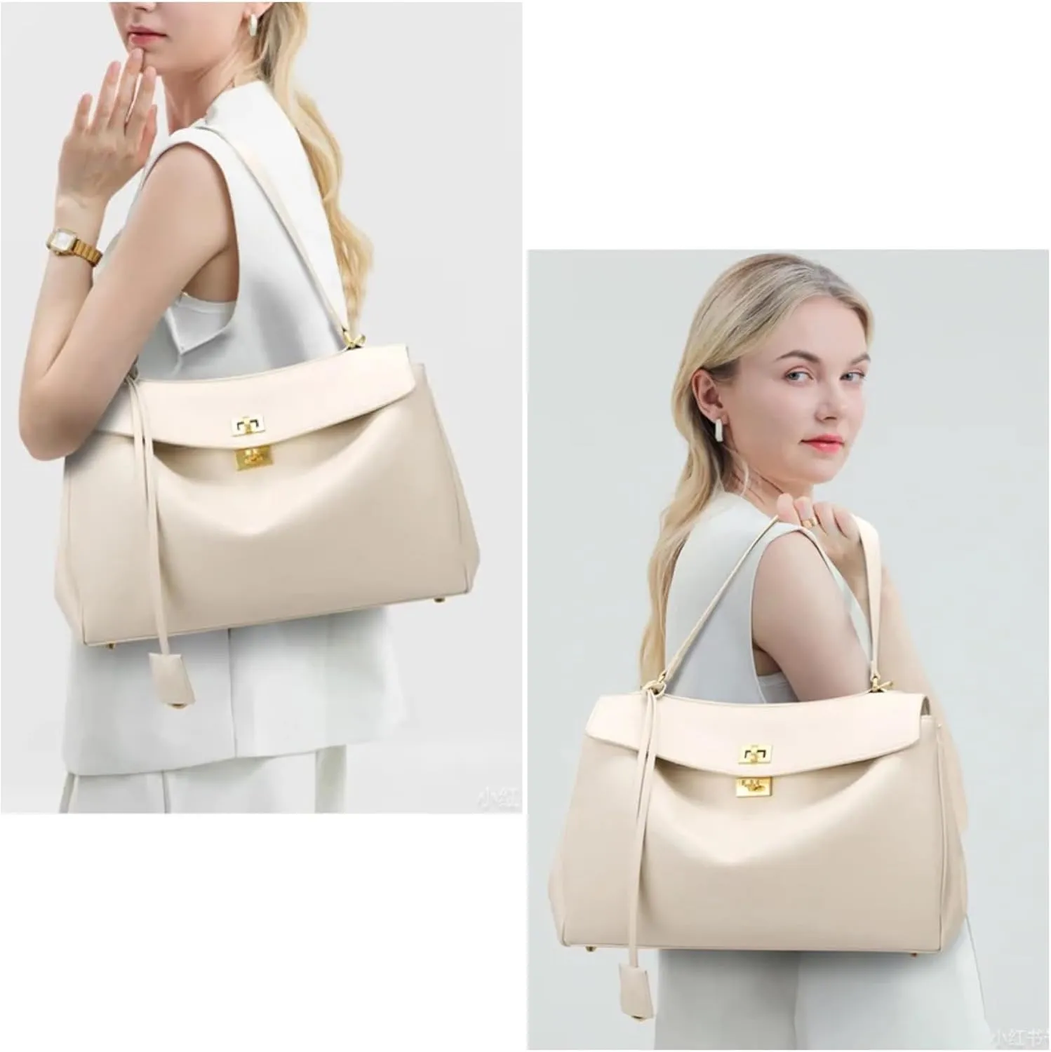 Genuine Leather Fashion Tote Bag for Women Large Capacity Stylish Single Shoulder Classic Top Handle Handbag