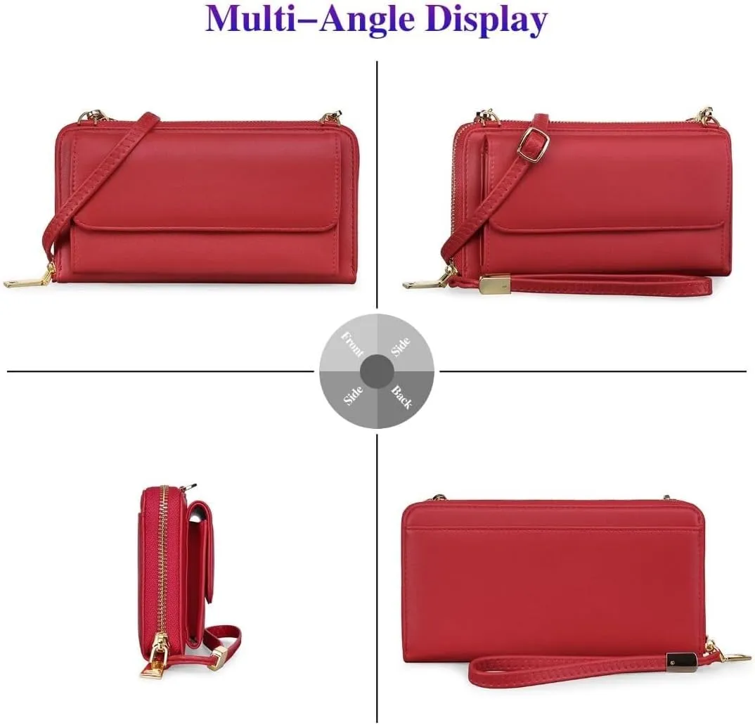Genuine Leather Mini Phone Holder HandBag Rfid Blocking Crossbody Wallet Cell Phone Purse for Women