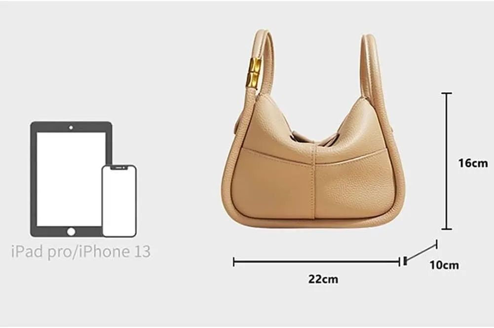 Genuine Leather Shoulder Bag Women's Handheld Cowhide Tote Top-Handle Bags Crossbody Bag