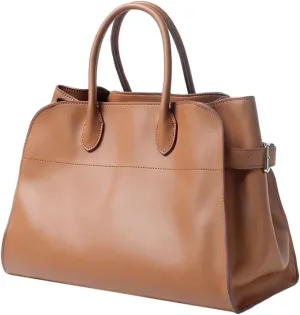 Genuine Leather Women's Large Retro Top-handle Tote Handbag 2024