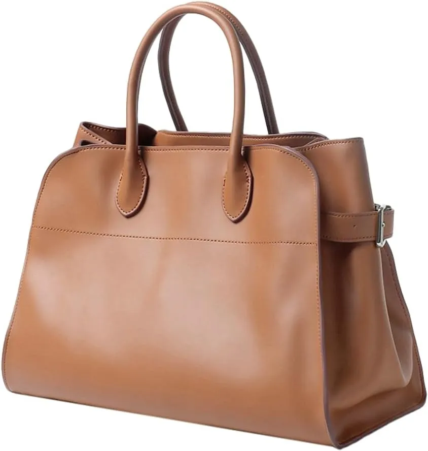 Genuine Leather Women's Large Retro Top-handle Tote Handbag 2024