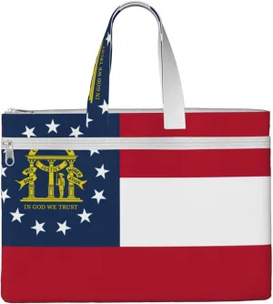 Georgia Flag Canvas Document Bag Organizer Handbag For Travel And Leisure Weekends