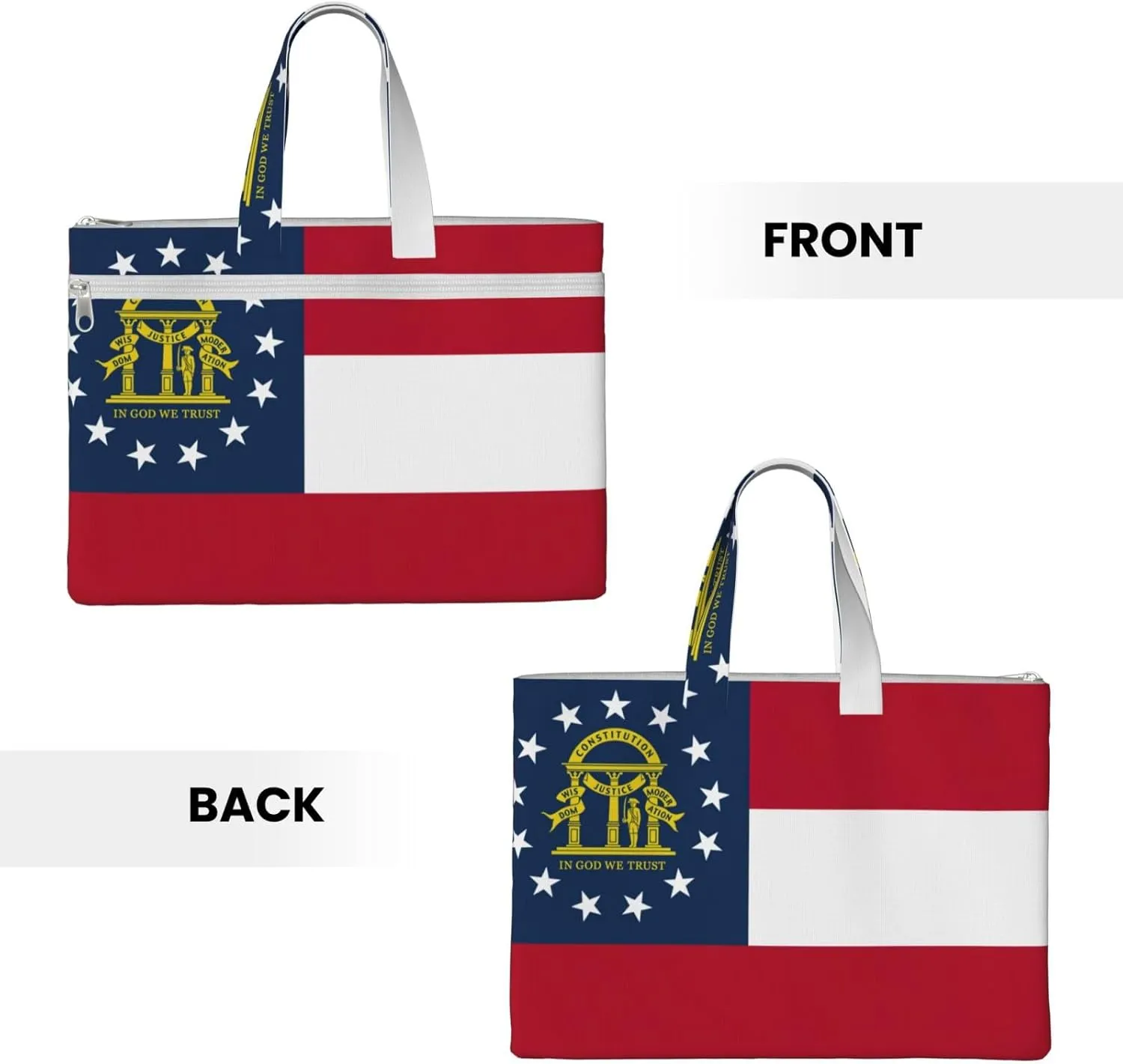 Georgia Flag Canvas Document Bag Organizer Handbag For Travel And Leisure Weekends