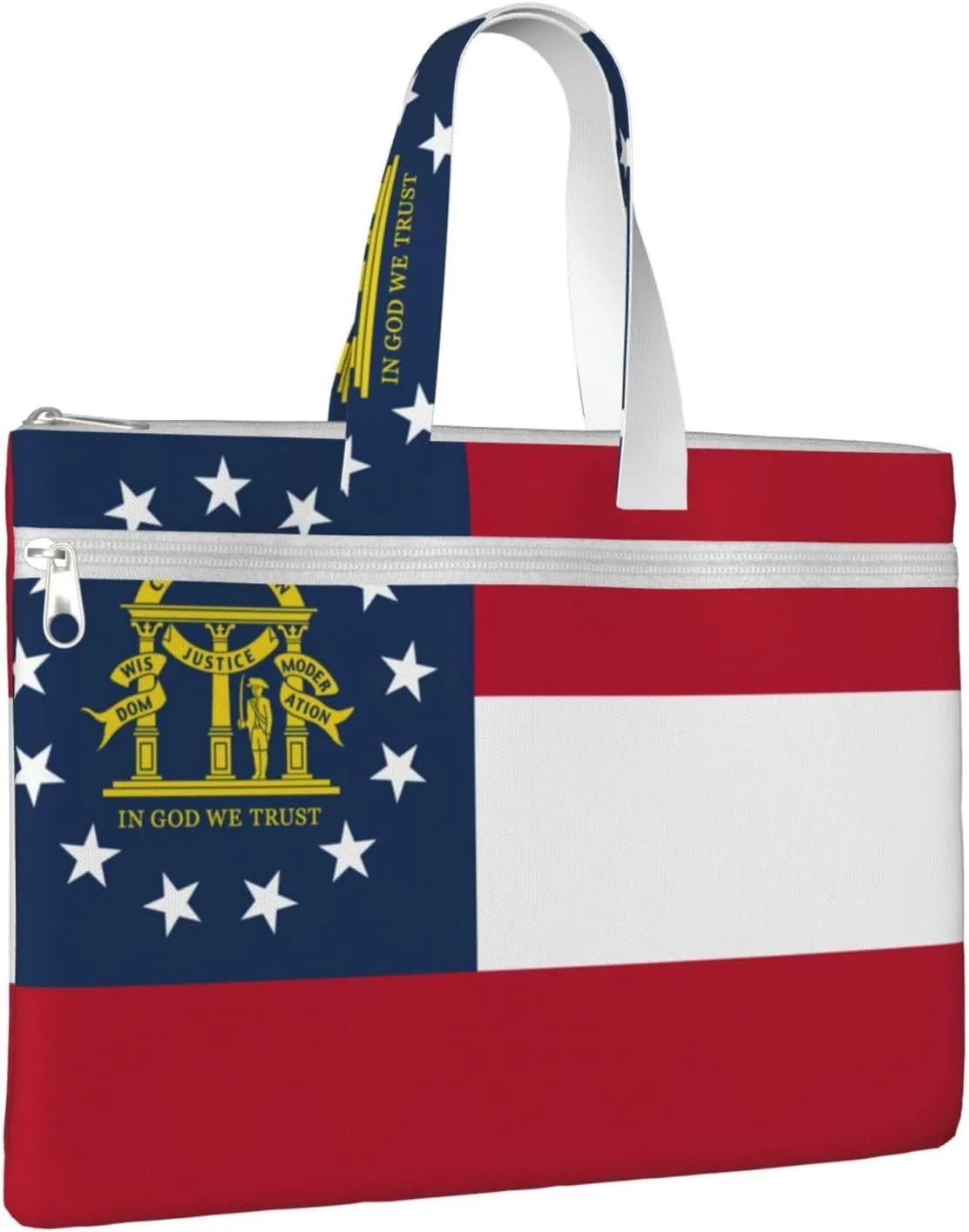 Georgia Flag Canvas Document Bag Organizer Handbag For Travel And Leisure Weekends