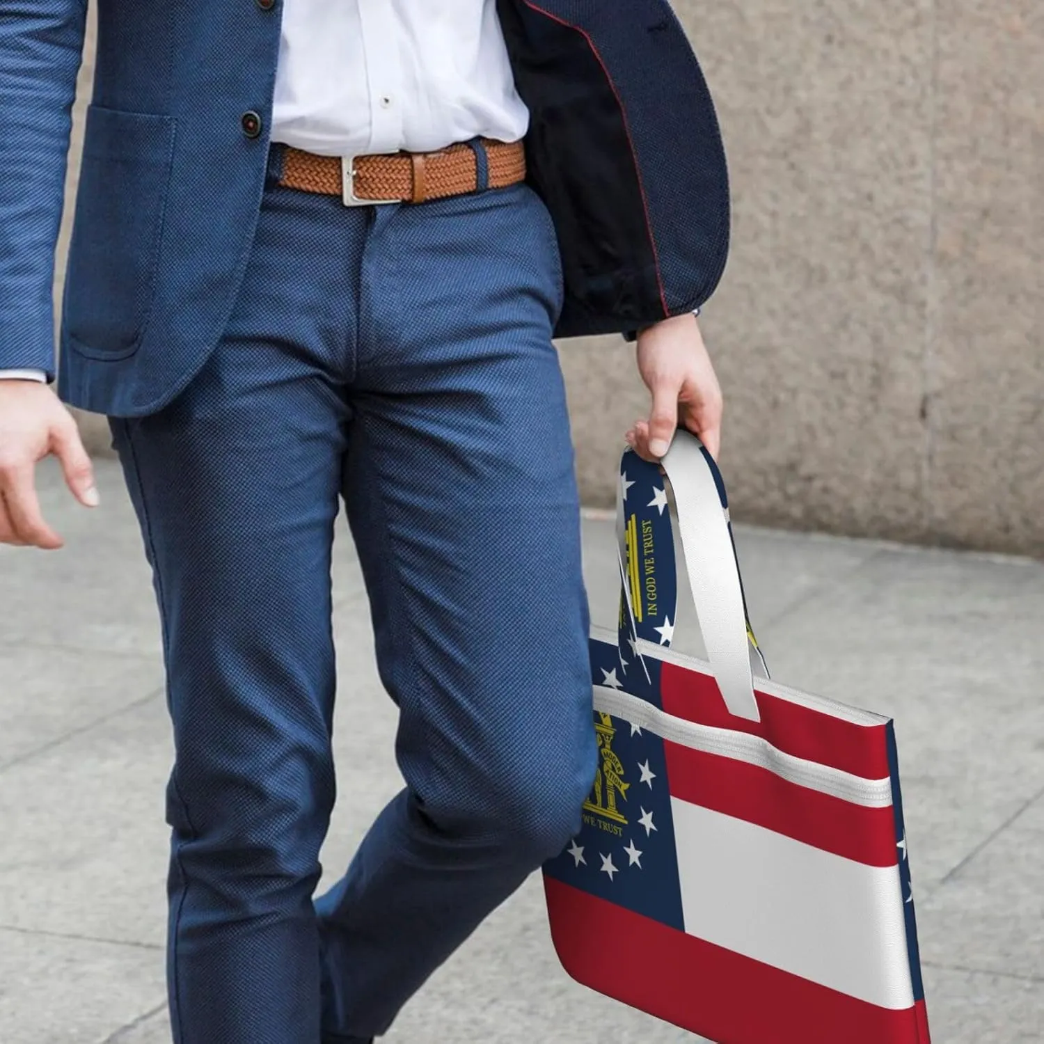 Georgia Flag Canvas Document Bag Organizer Handbag For Travel And Leisure Weekends