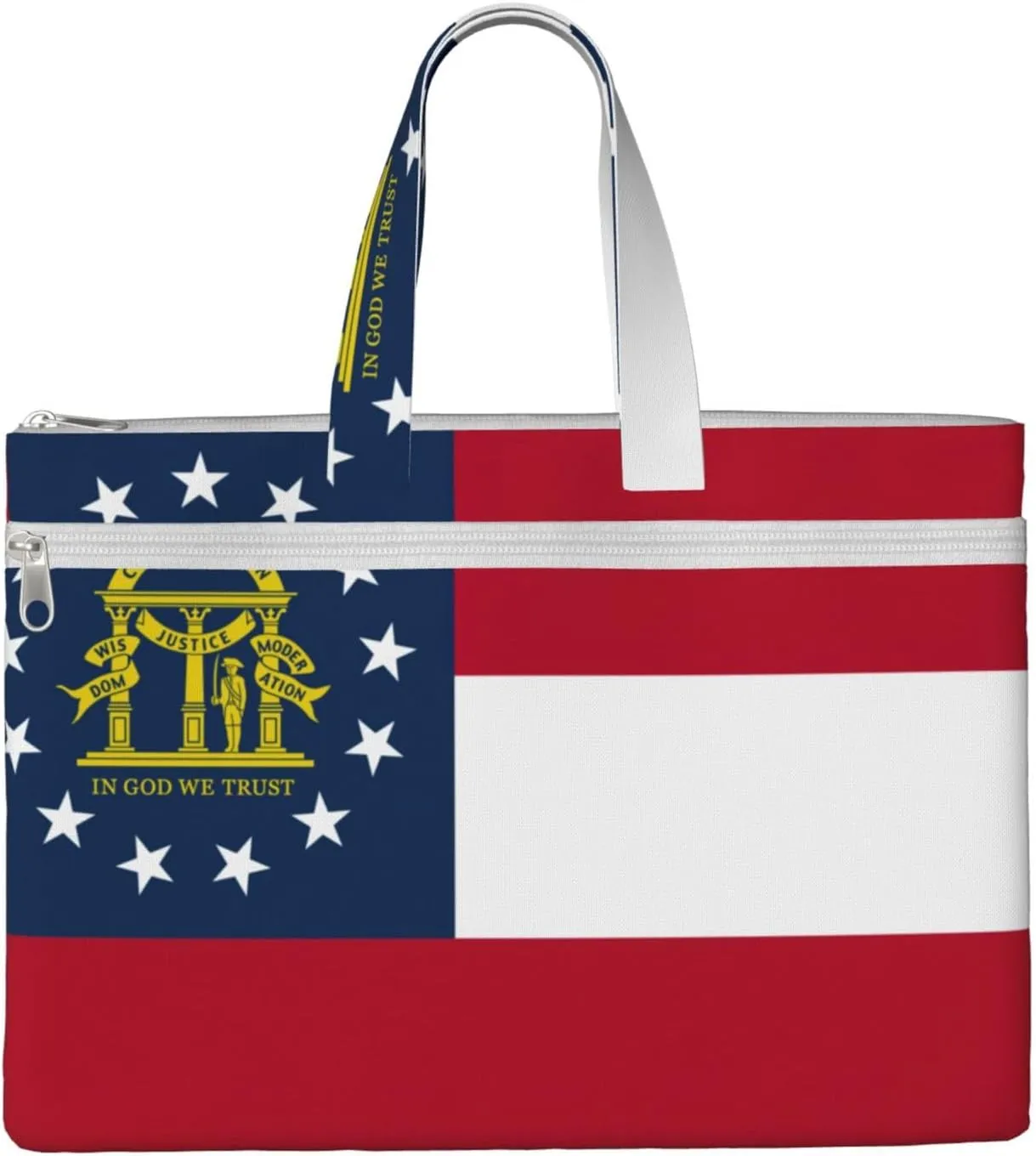 Georgia Flag Canvas Document Bag Organizer Handbag For Travel And Leisure Weekends