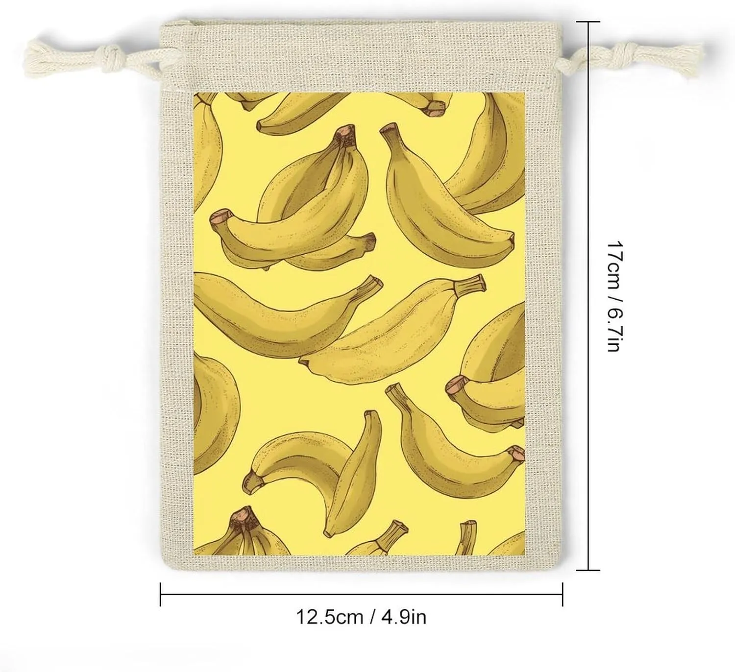 GHBNK Banana Pattern Burlap Bags 8PC Drawstring Bags Small Burlap Gift Pouches for Jewelry,Travel Storage