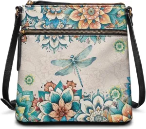 GIFTPUZZ Soft Leather Crossbody Purse with Zipper Pockets and Adjustable Shoulder Strap for Work Travel Shopping