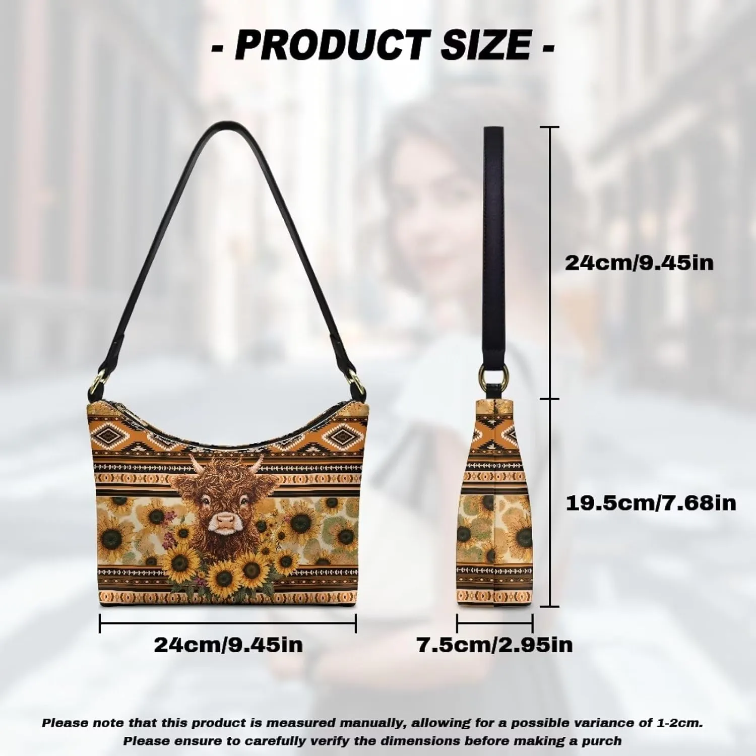 GIFTPUZZ Women Underarm Shoulder Bag Trendy Leather Purse with Top Handle Internal Pocket and Zipper Closure Waterproof