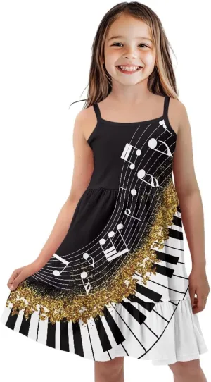 Girls Summer Dress Size 3T-14Y Sleeveless Straps Tiered Swing Sundress