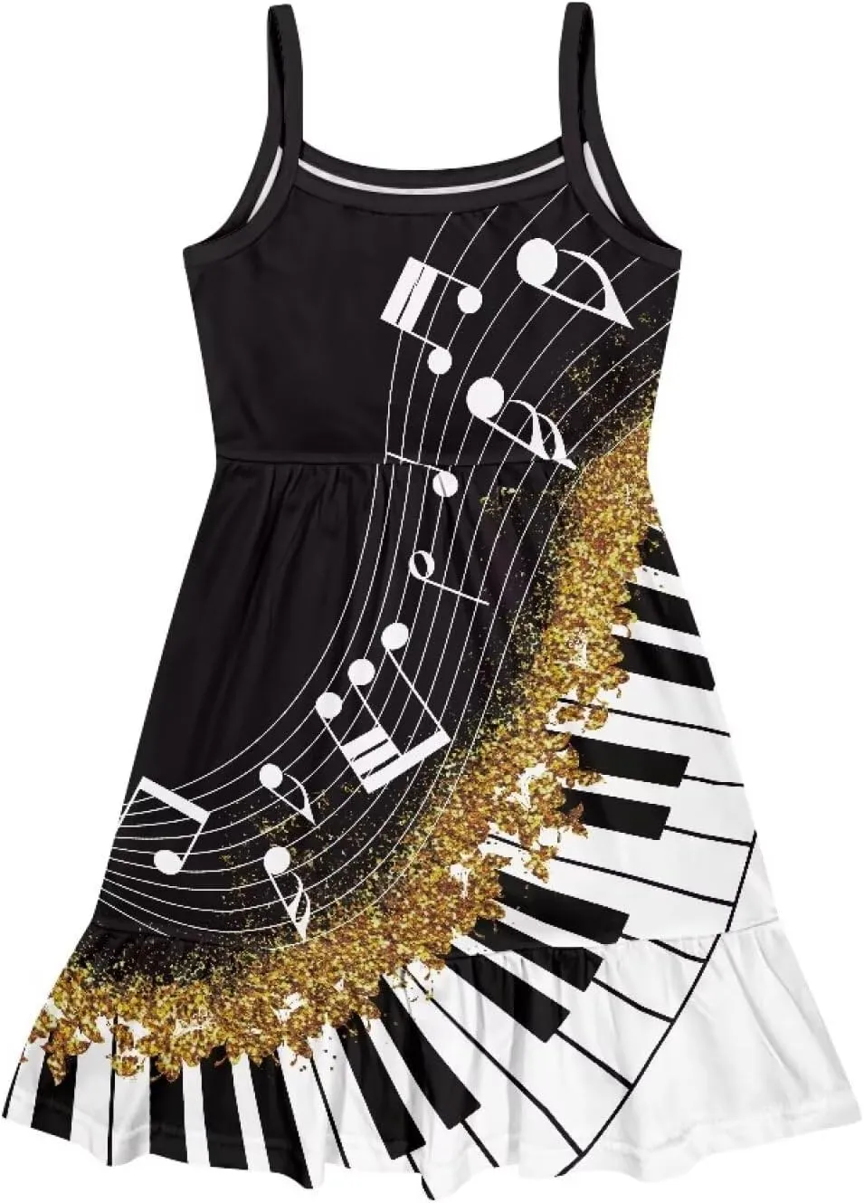 Girls Summer Dress Size 3T-14Y Sleeveless Straps Tiered Swing Sundress