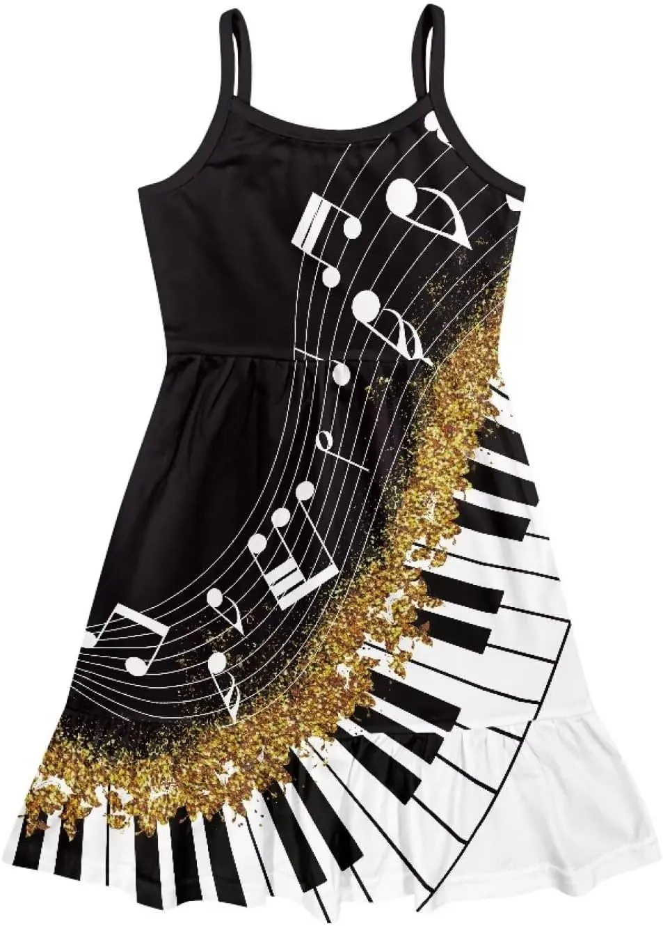 Girls Summer Dress Size 3T-14Y Sleeveless Straps Tiered Swing Sundress
