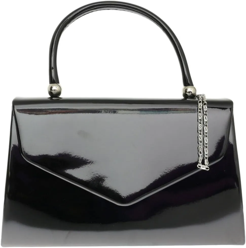 Girly HandBags Patent Clutch Bag Handbag Small Hard Case Ladies