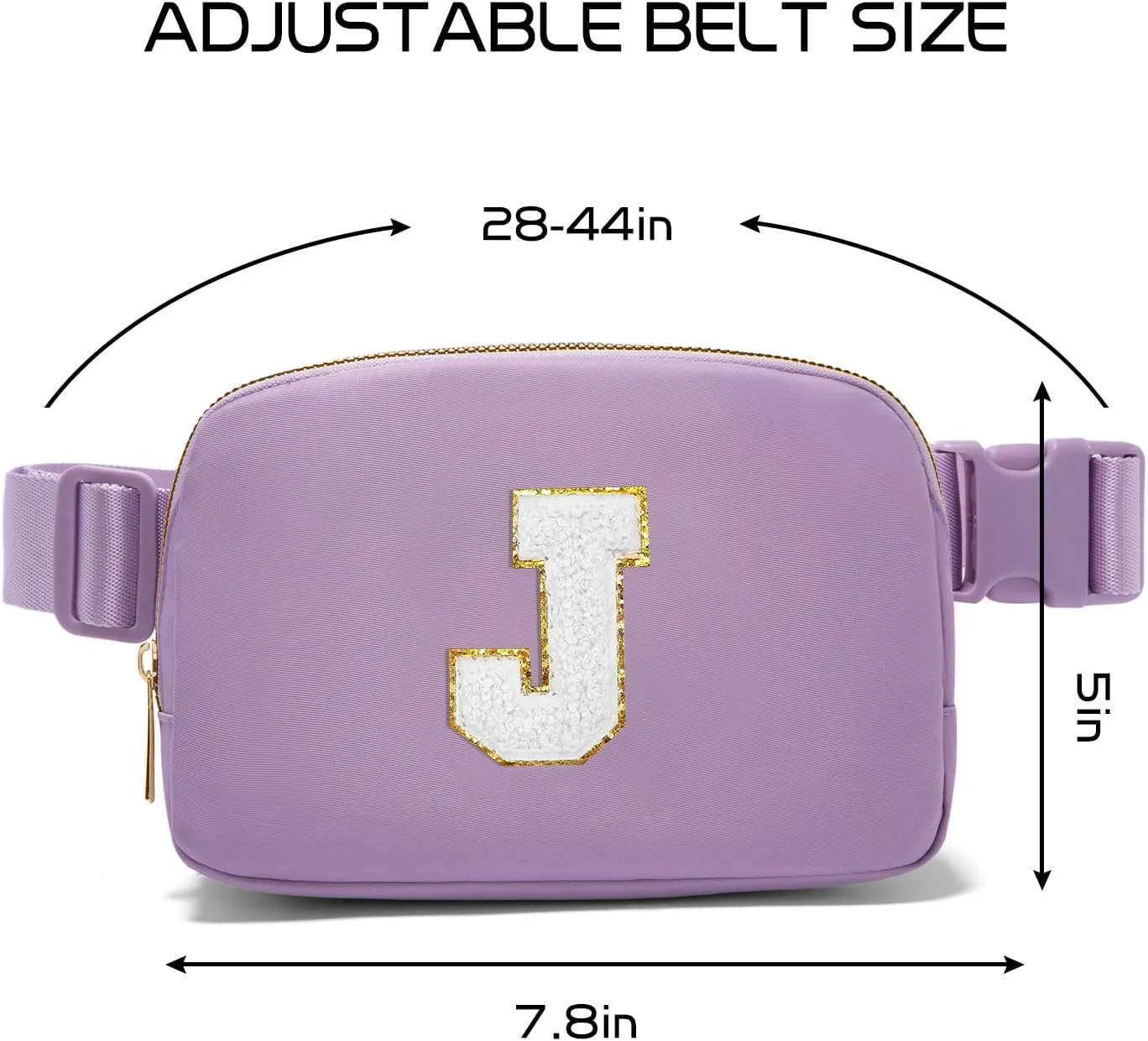 Gitus Birthday Gifts for 8 9 10 11 12 13 Year Old Girls Personalized Fanny Pack Crossbody Bags with Initial Letter Patch Belt Bag for Teen Girls Cute Trendy Stuff Travel Essentials (Lavender-J)