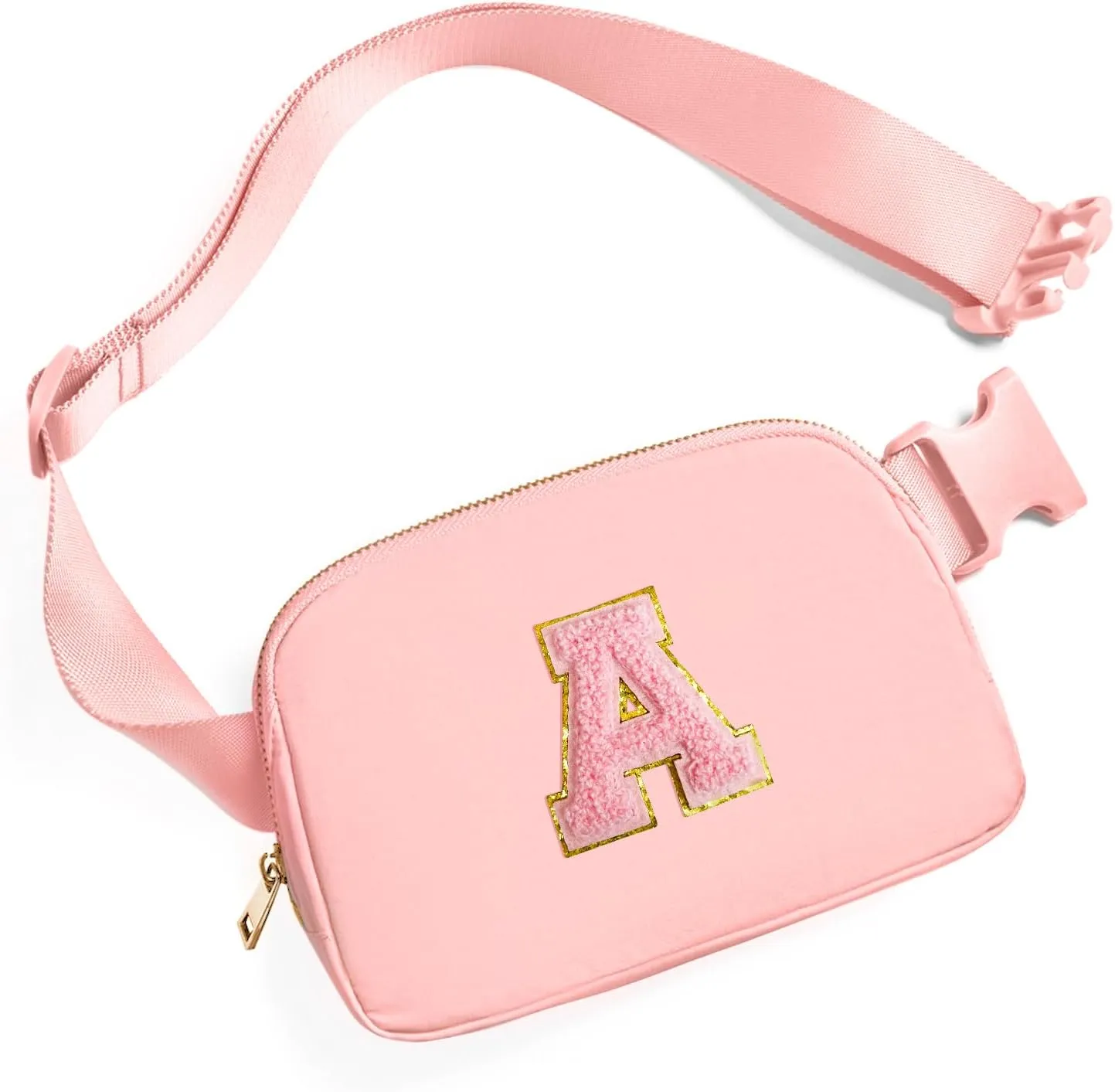 Gitus Customizable Gifts for Girls Age 6-8 8-10 Belt Bag Fanny Pack with Initial for Girls Birthday Gifts for Teenager Girls Teen Girl Gifts Trendy Stuff （Light Pink-A）