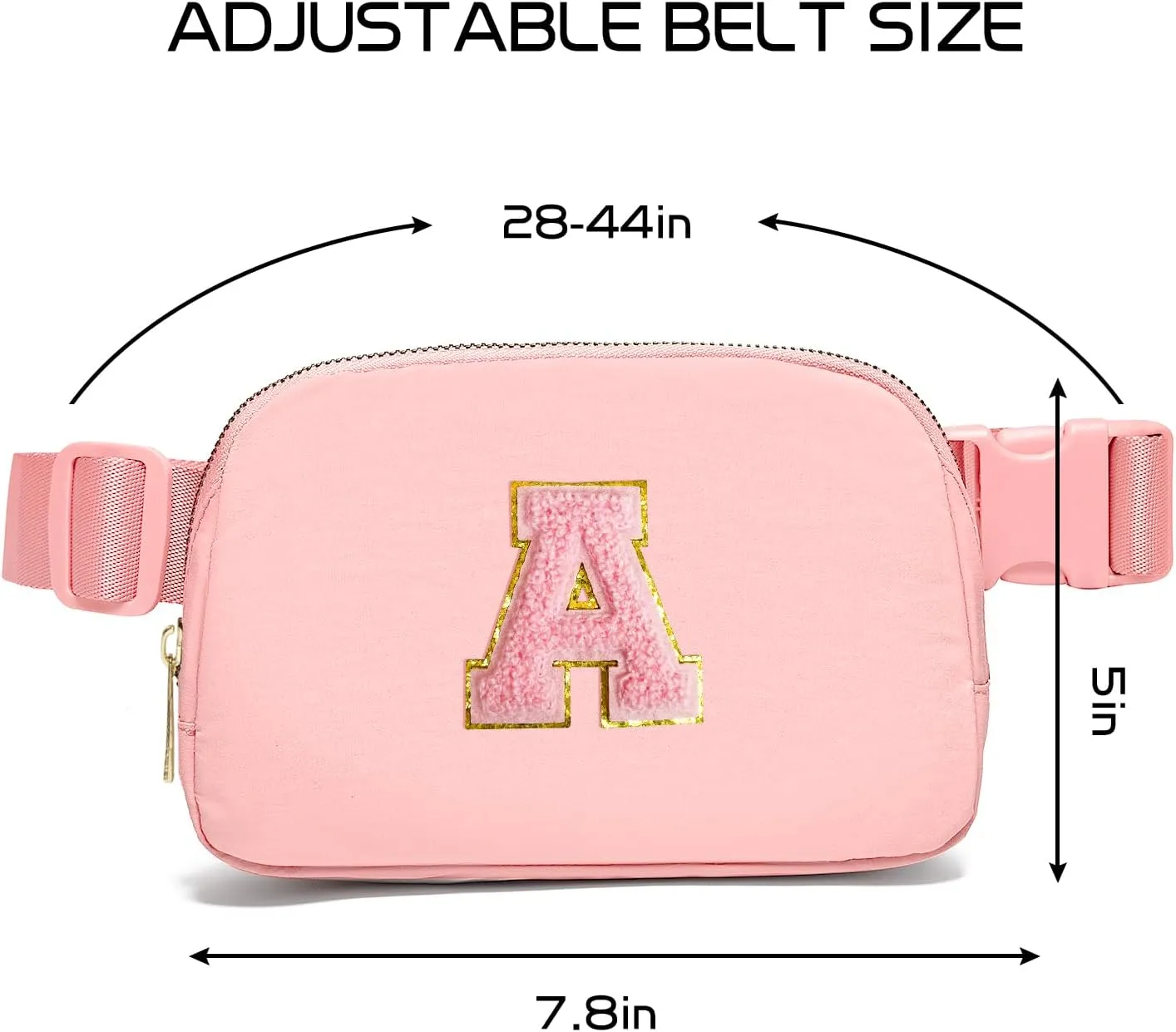 Gitus Customizable Gifts for Girls Age 6-8 8-10 Belt Bag Fanny Pack with Initial for Girls Birthday Gifts for Teenager Girls Teen Girl Gifts Trendy Stuff （Light Pink-A）
