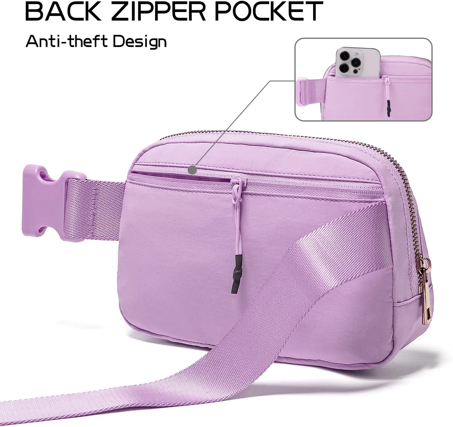 Gitus Gifts for 8 9 10 11 12 Year Old Girls Belt Bag Fanny Pack Crossbody Bags with Initial Letter Patch Cute Stuff Birthday Gifts for Teen Girls Women Personalized Trend Stuff (Lavender-S)