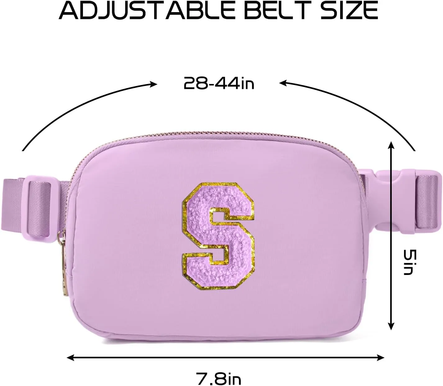 Gitus Gifts for 8 9 10 11 12 Year Old Girls Belt Bag Fanny Pack Crossbody Bags with Initial Letter Patch Cute Stuff Birthday Gifts for Teen Girls Women Personalized Trend Stuff (Lavender-S)