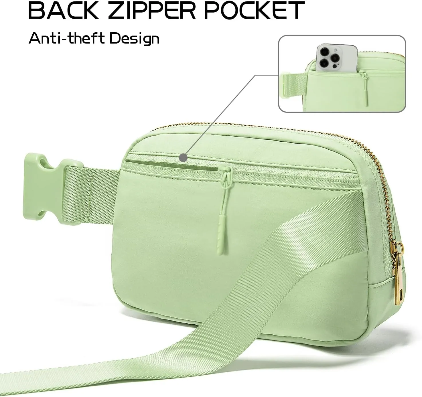 Gitus Gifts for 8 9 10 11 12 Year Old Girls Belt Bag Fanny Pack Crossbody Bags with Initial Letter Patch Cute Stuff Birthday Gifts for Teen Girls Women Personalized Trend Stuff (Light Green-S)