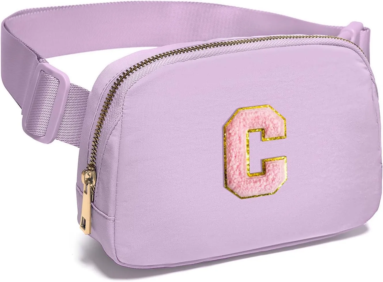 Gitus Initial Belt Bag Fanny Pack Crossbody Bag for Girls Birthday Gifts Age 8-10 Teen Girl Gifts Trend Stuff Personalized Letter Gifts for Daughter Sister (Lavender-C)