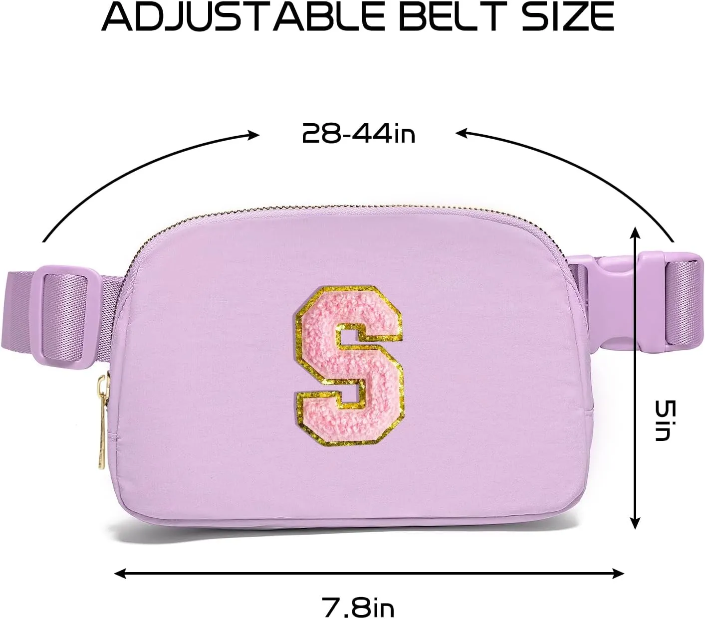 Gitus Initial Belt Bag Fanny Pack Crossbody Bag for Girls Birthday Gifts Age 8-10 Teen Girl Gifts Trend Stuff Personalized Letter Gifts for Daughter Sister (Lavender-S)