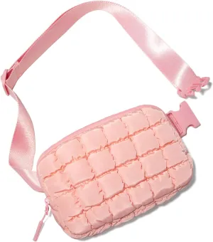 Gitus Trending Gifts for Women Puffer Crossbody Bags for Women Belt Bag Fanny Pack with Adjustable Straps Lightweight Quilted Puffy Bag Woman Gifts (Light Pink)