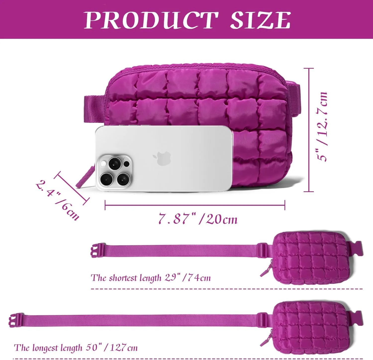 Gitus Trending Gifts for Women Puffer Crossbody Bags for Women Belt Bag Fanny Pack with Adjustable Straps Lightweight Quilted Puffy Bag Woman Gifts (Red)