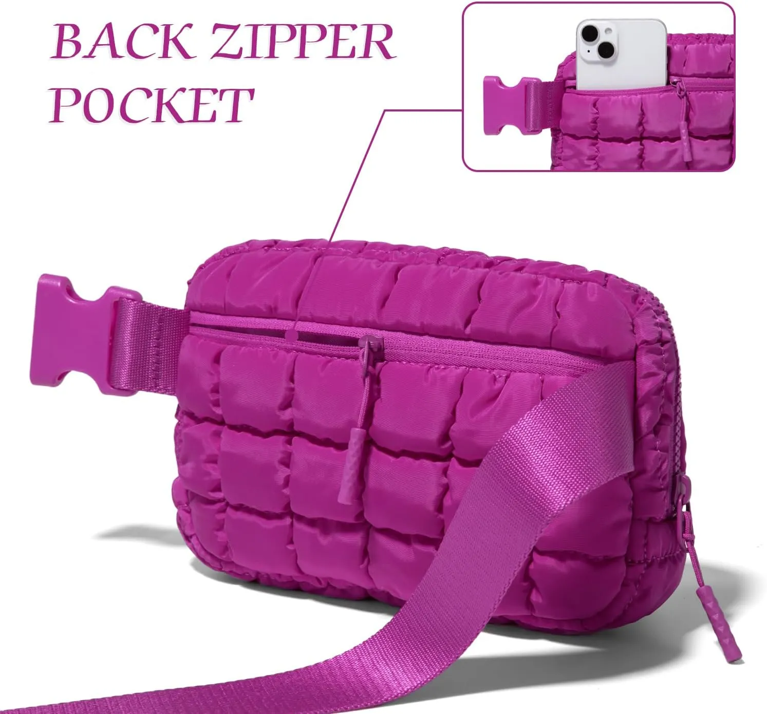 Gitus Trending Gifts for Women Puffer Crossbody Bags for Women Belt Bag Fanny Pack with Adjustable Straps Lightweight Quilted Puffy Bag Woman Gifts (Red)