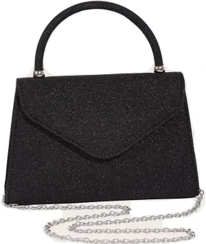 Glossy Patent Leather Handbag for Women Evening Bag Small Satchel Bag Chain Shoulder Bag Flip Top Handle Bag