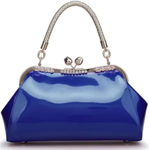 Glossy Patent Leather Handbag for Women Top Handle Tote Bag Evening Shoulder Bag Wedding Satchel Retro Purse