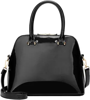 Glossy Patent Leather Handbags Purse Women Dome Satchel Bag Top Handle Handbag Ladies Shoulder Bag Crossbody Bags