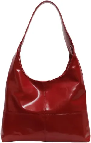 Glossy Tote Bag for Women Vintage Hobo Bags for Women Slouchy Office Tote Top Handle Handbag Purse Large Shoulder Bag