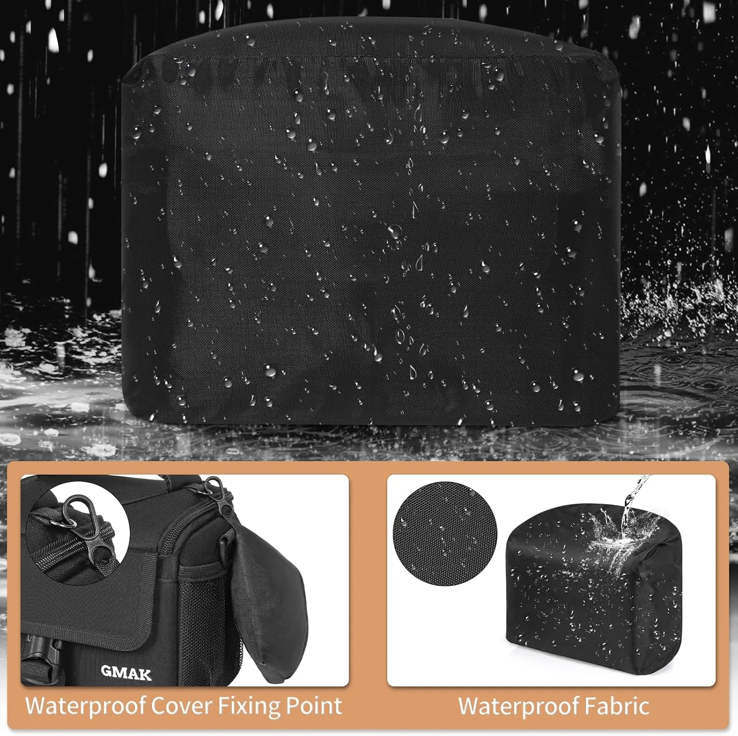 GMAK Small Camera Carrying Bag for Photographers, Anti-shock Camera Shoulder Bags with Water-resistant Rain Cover, Camera Case Compatible for DSLR/SLR/Mirrorless Camera, 7.3'' × 4.2'' × 5.7'', Black