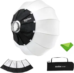 Godox CS-65D 65cm Lantern Softbox Soft Light Modifier w/Reflective Shading Skirt Carry Bag, Quick-Setup Softbox Diffuser, Compatible with Godox Bowens Mount Studio Flash LED Video Light