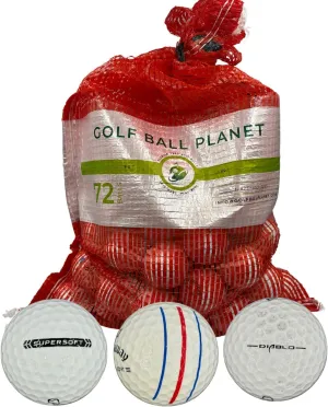 Golf Ball Planet 72 Golf Balls Used for Callaway in Mesh Bag 3A/2A Condition