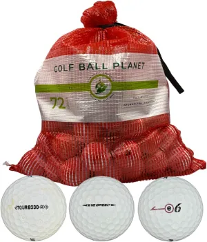 Golf Ball Planet 72 Used Golf Balls for Bridgestone in Mesh Bag 3A/2A Condition