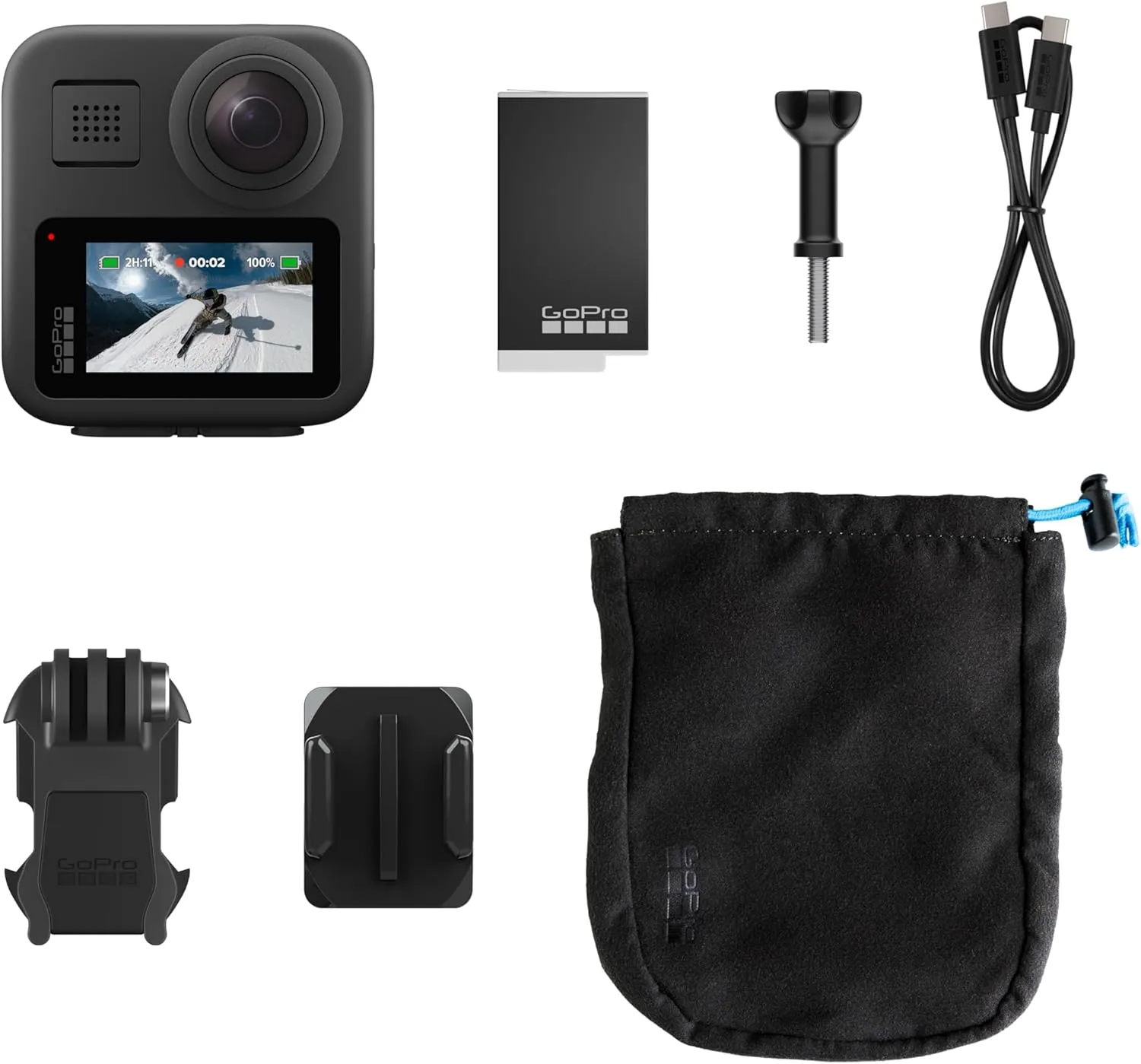 GoPro MAX — Waterproof 360   Traditional Action Camera with Touch Screen Spherical 5.6K30 HD Video 16.6MP 360 Photos 1080p Live Streaming Stabilization