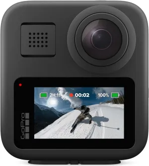 GoPro MAX — Waterproof 360   Traditional Action Camera with Touch Screen Spherical 5.6K30 HD Video 16.6MP 360 Photos 1080p Live Streaming Stabilization