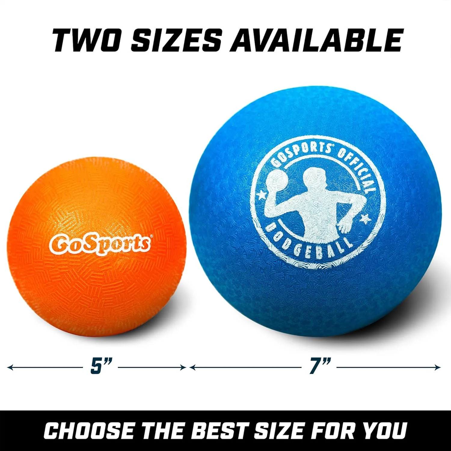 GoSports Inflatable Dodgeballs - Choose 5 Inch or 7 Inch No Sting Balls - Set of 6 Includes Ball Pump & Mesh Bag