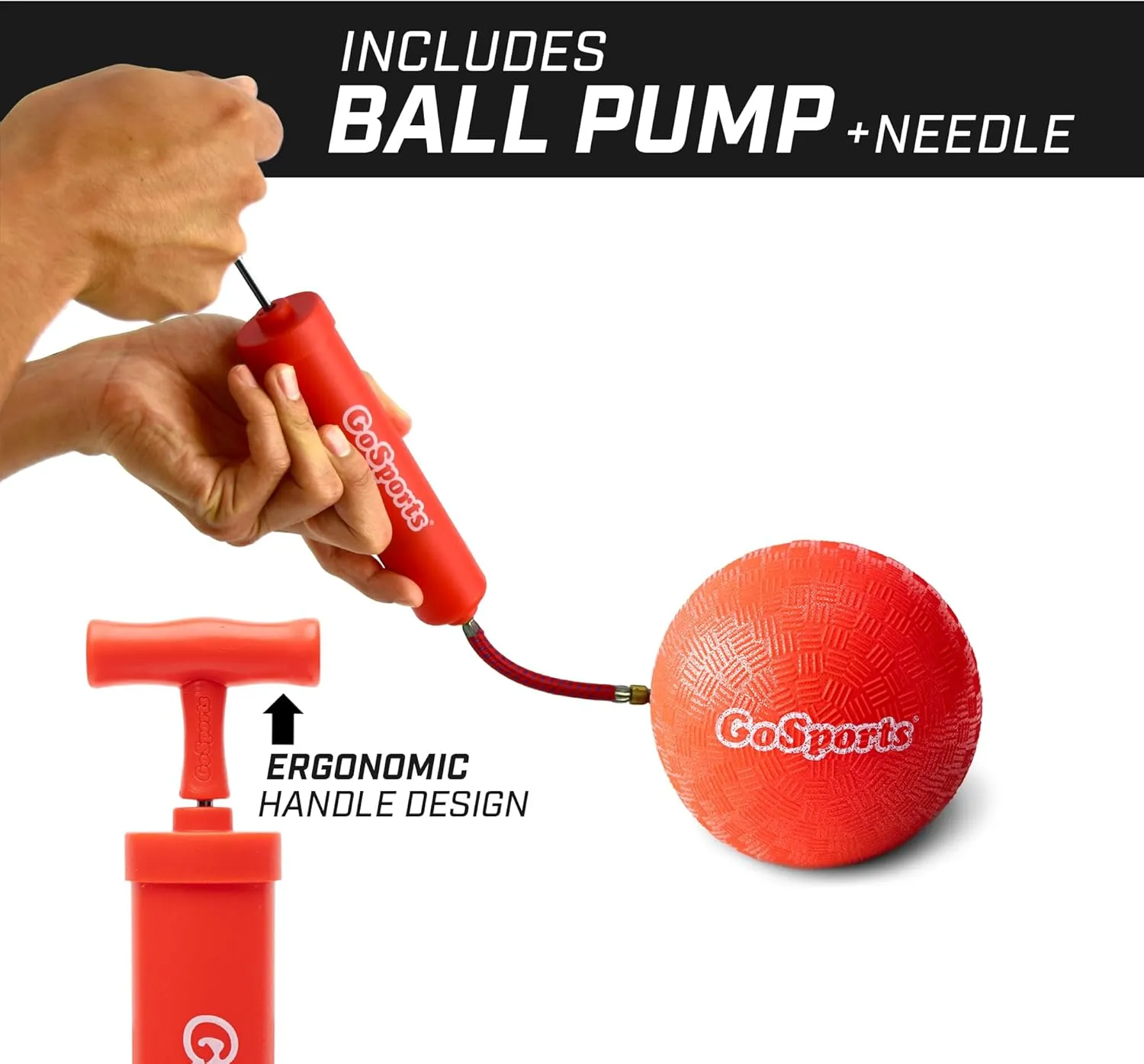 GoSports Inflatable Dodgeballs - Choose 5 Inch or 7 Inch No Sting Balls - Set of 6 Includes Ball Pump & Mesh Bag