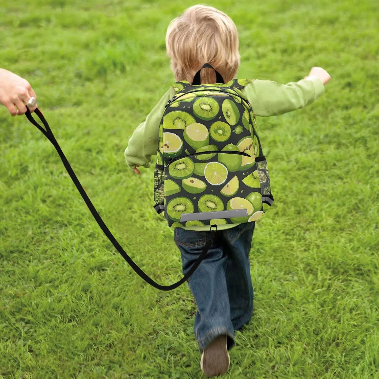 Green Kiwi Lime Girls and Boys Backpack Lightweight Cute Bookbag with Reflective Strips Travel Back Pack