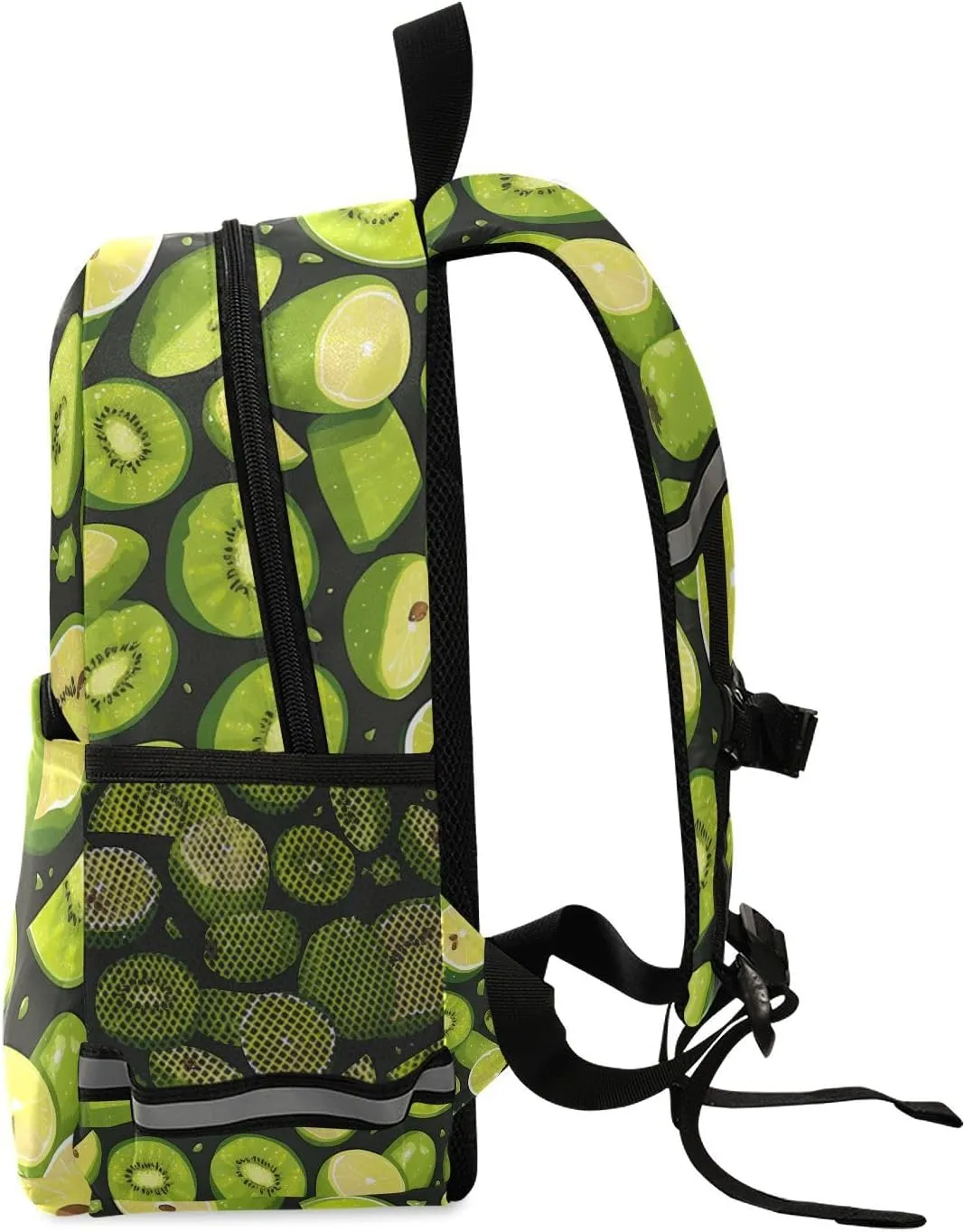 Green Kiwi Lime Girls and Boys Backpack Lightweight Cute Bookbag with Reflective Strips Travel Back Pack