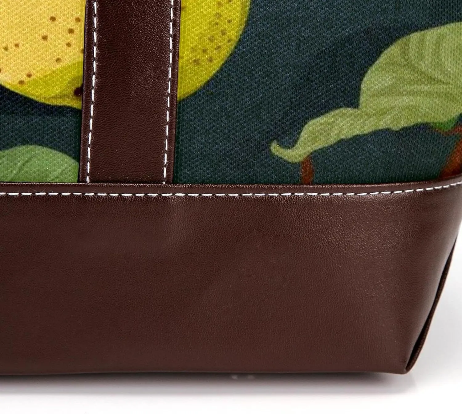 Green Leaves and Yellow Pears-1959 Shoulder Purses for Women Large Soft Washed Leather Purses and Durable Handbags