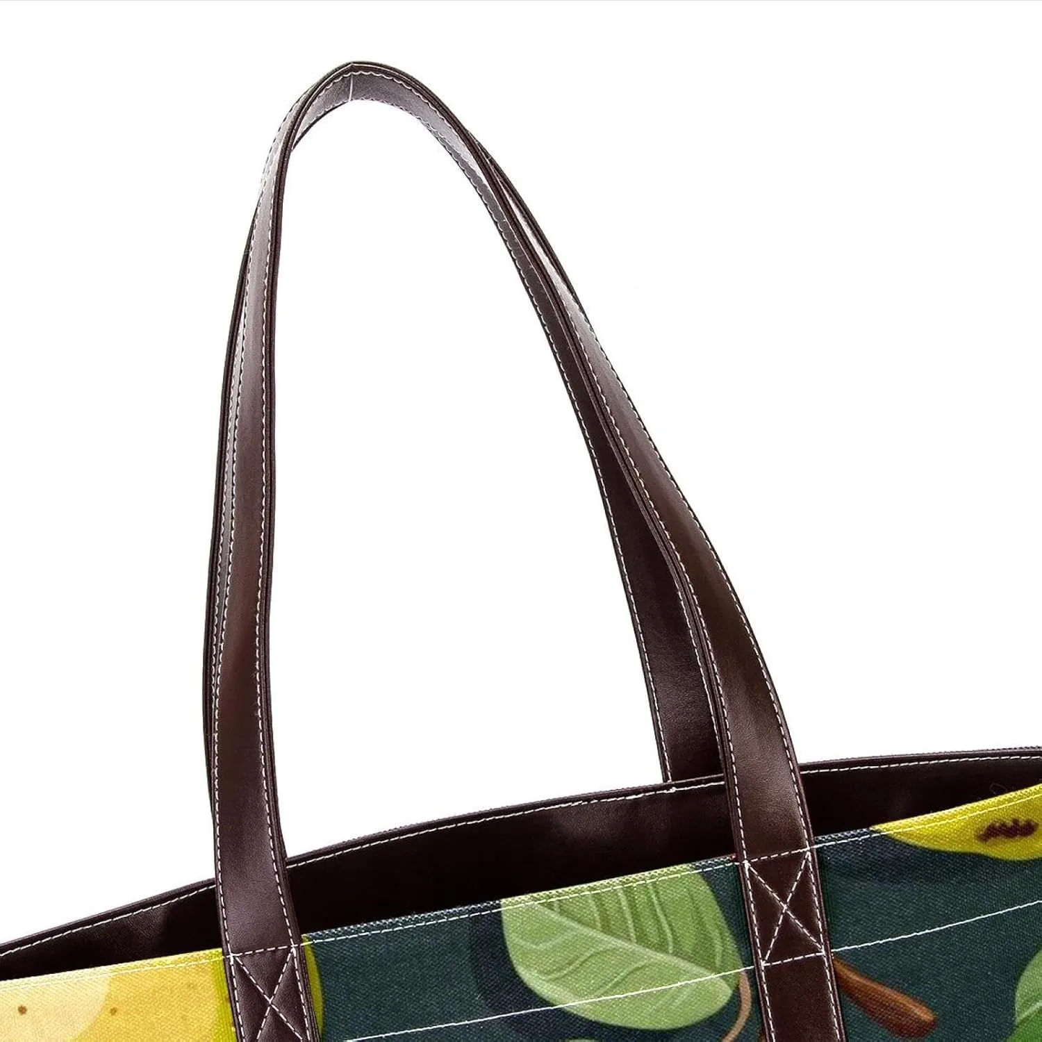Green Leaves and Yellow Pears-1959 Shoulder Purses for Women Large Soft Washed Leather Purses and Durable Handbags