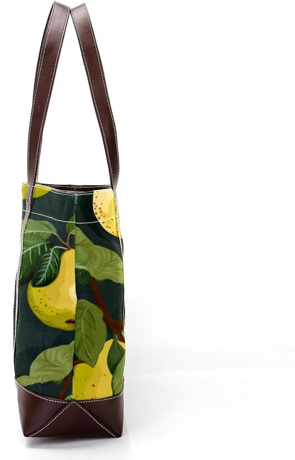 Green Leaves and Yellow Pears-1959 Shoulder Purses for Women Large Soft Washed Leather Purses and Durable Handbags