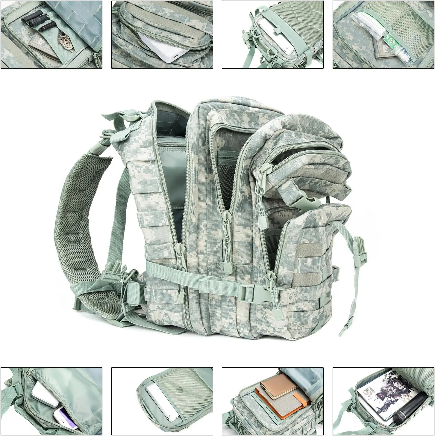 Greencity Small Tactical Backpack Assault Pack Rucksack Molle Bag (ACU)