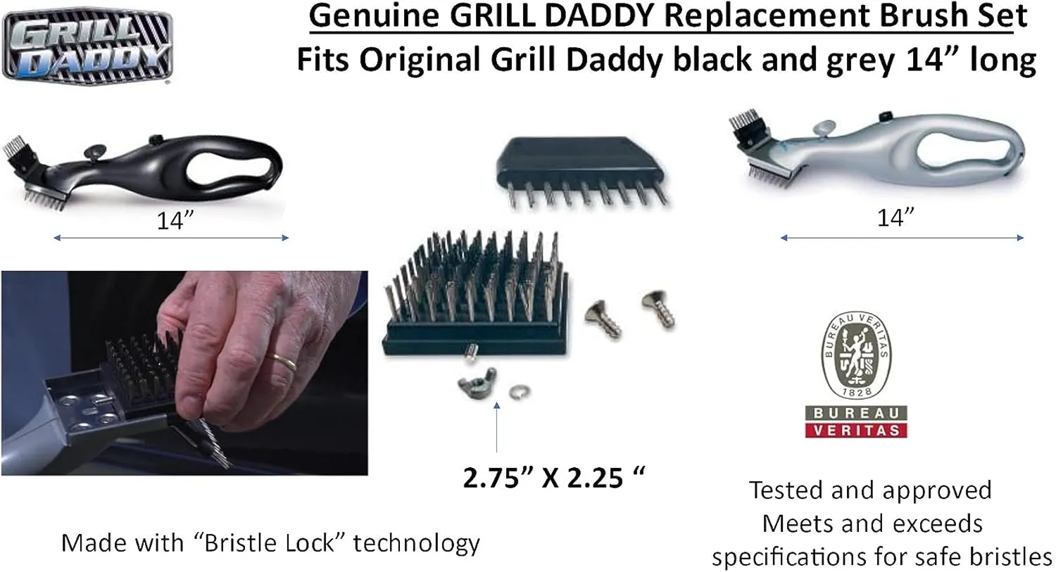Grill Daddy FBA_B00198KP7K GB05522S Replacement Brush, 1, Metal