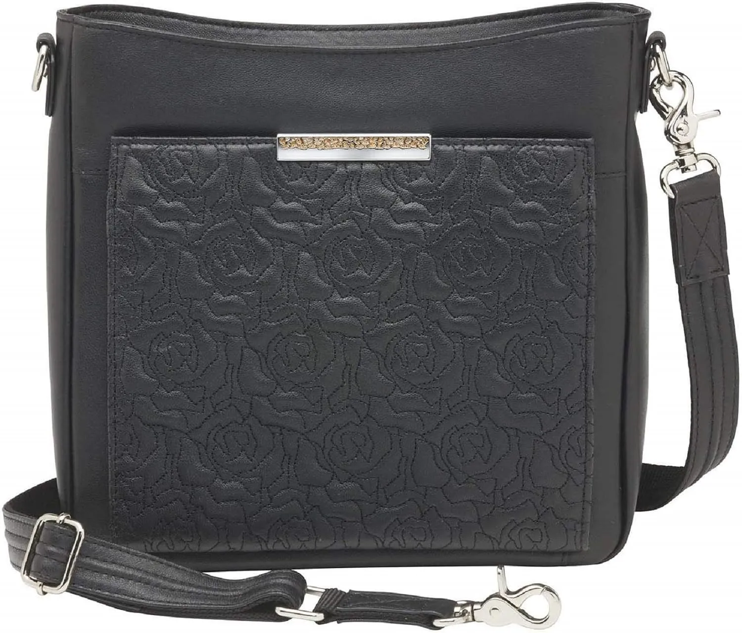 Gun Tote'n Mamas GTM Embroidered Lambskin Cross-Body Tactical Bag Accessories, Black