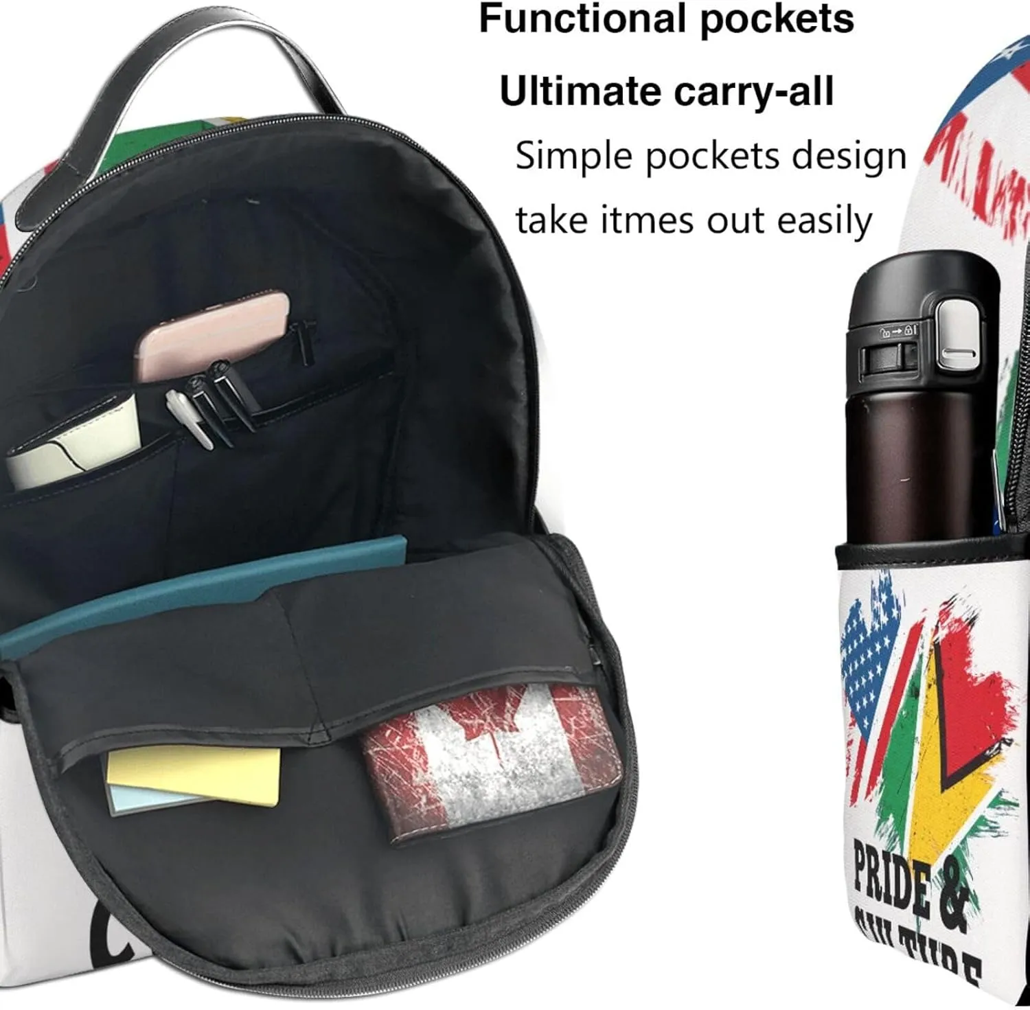 Guyanese American Flag Casual Backpacks Laptop Backpack Carry-on Daypack Sports Travel Rucksack Lightweight Working Bag for Outdoor Hiking Cycling Walking