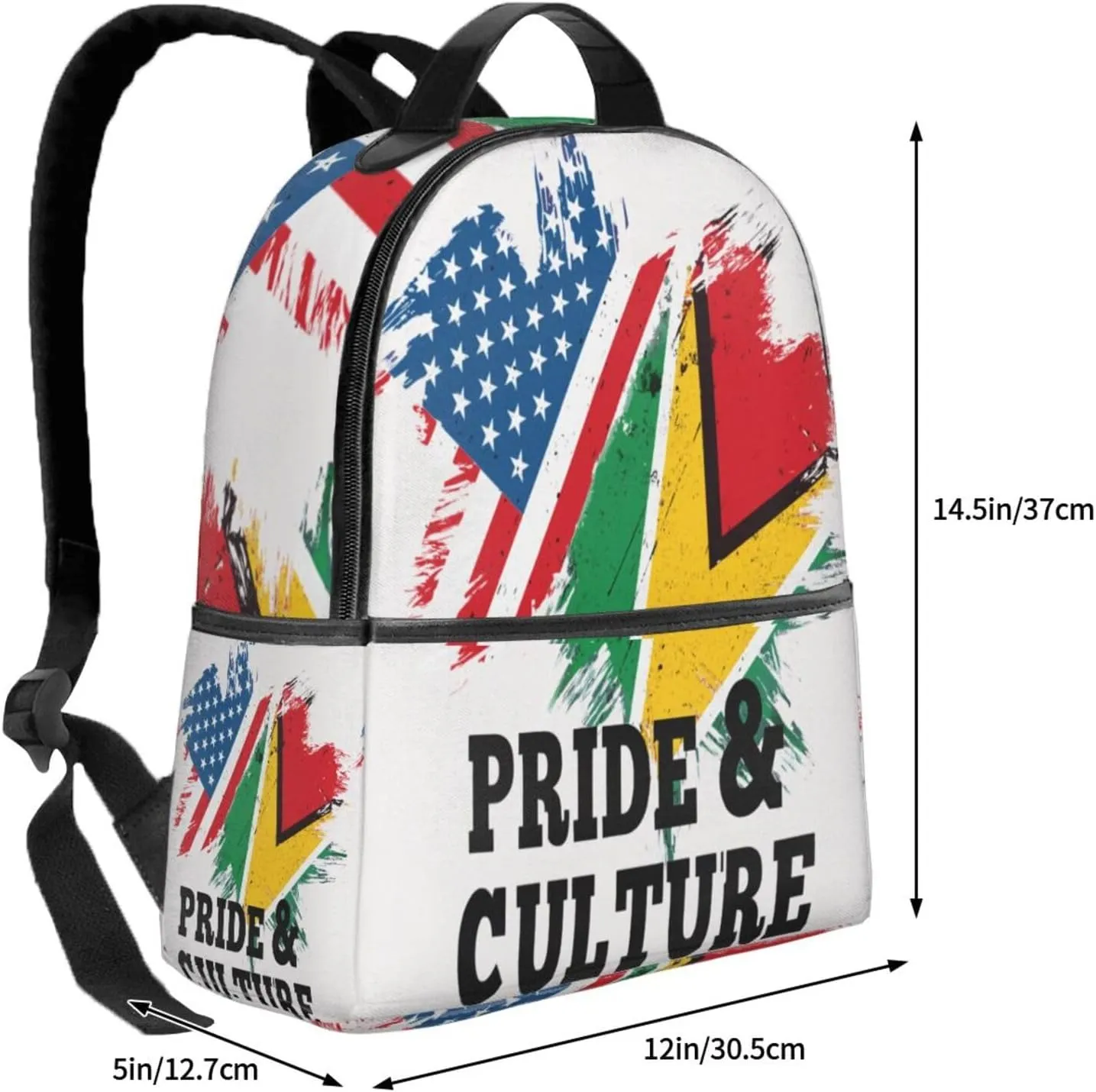 Guyanese American Flag Casual Backpacks Laptop Backpack Carry-on Daypack Sports Travel Rucksack Lightweight Working Bag for Outdoor Hiking Cycling Walking